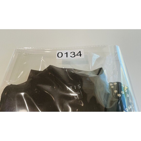 Iris Juniors Mesh Studded Bodysuit Long Sleeve Black Size Sm-Med Bodysuit Sheer - Picture 15 of 15